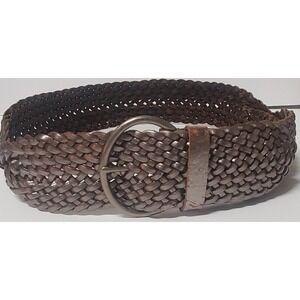 GAP Woven Belt M w/ Silver Bronze Metallic Finish Twisted and Braided Women's